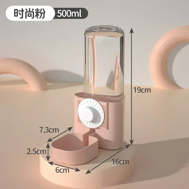 Rabbit Water Feeder for Cage Hanging Automatic Water Dispenser Water Bottle Bowl for Small Animal Hedgehog Hamster 17oz