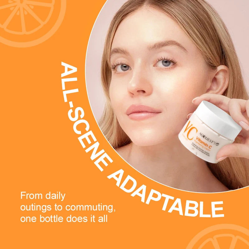 Vitamin C Whitening Face Skin Care Set Dark Spots Remover 50ML Face Cream & 30G Facial Serum Kit Anti Wrinkle Whitening Cosmetic