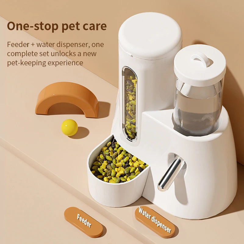 Hamster Water Bottle Automatic Feeding and Drinking Fountain Golden Bear Food Bowl 2-in-1 Water Bottle with Ball