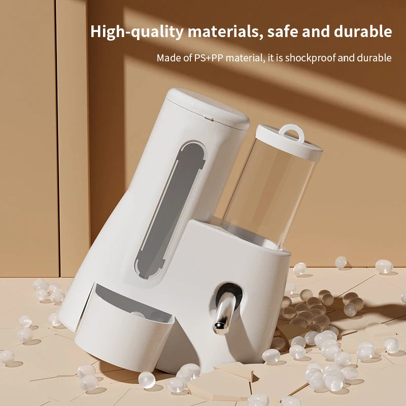 Hamster Water Bottle Automatic Feeding and Drinking Fountain Golden Bear Food Bowl 2-in-1 Water Bottle with Ball