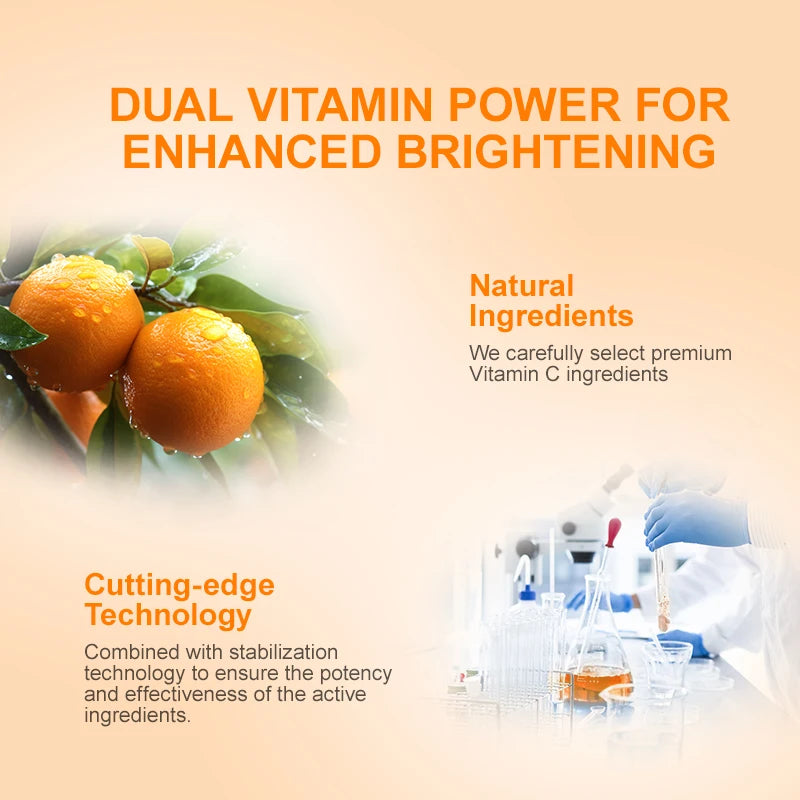 Vitamin C Whitening Face Skin Care Set Dark Spots Remover 50ML Face Cream & 30G Facial Serum Kit Anti Wrinkle Whitening Cosmetic